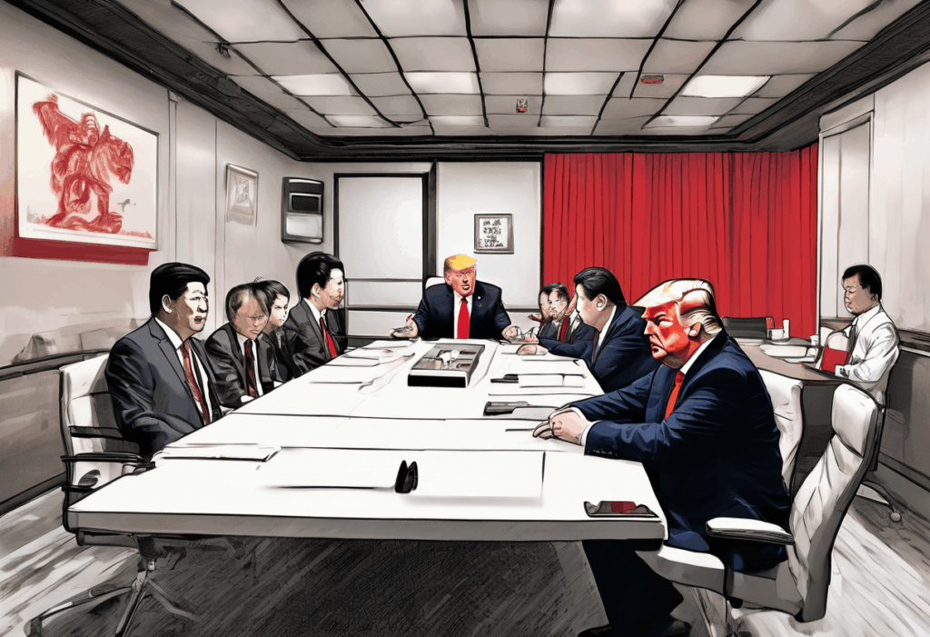 Bandeiras dos EUA e China lado a lado