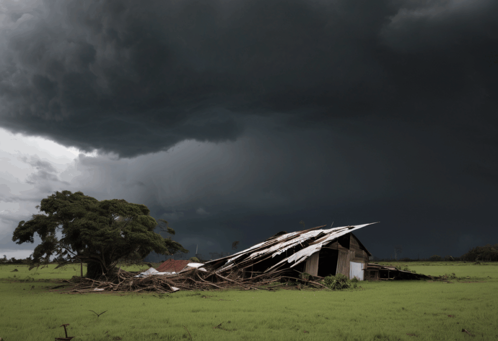 Estragos causados por ventos fortes