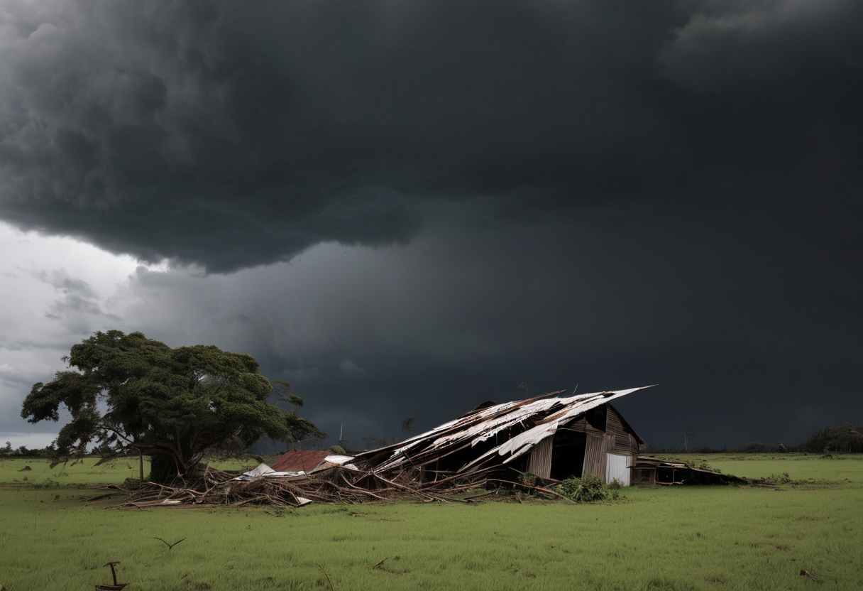 Estragos causados por ventos fortes