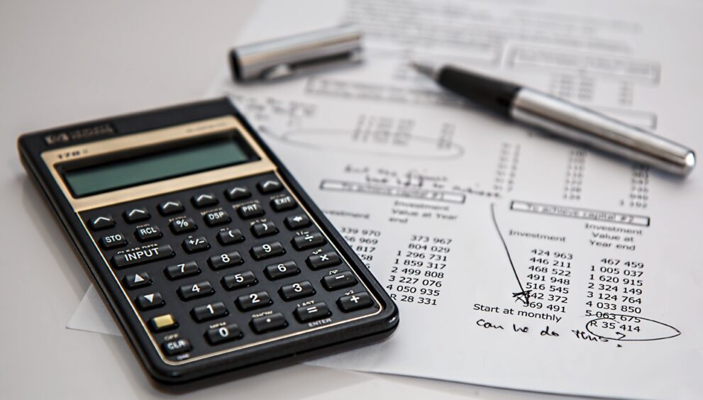Gráfico de investimentos financeiros
